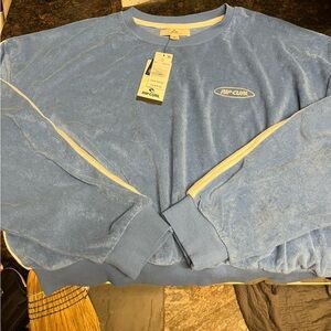 Rip Curl women’s  Light Blue Crewneck Sweater and shorts set